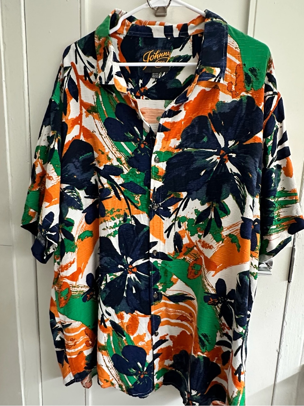 Johnny Bigg Floral Button Down Hawaiian Shirt Men's 2XL Tropical Resort Vacation